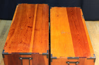 雄大な欅杢目を桜金具が美しく飾り立てる米沢衣裳箪笥 BB2372