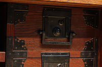 欅杢目が美しい堅牢な造りの風格溢れる越後帳場箪笥 BB3266