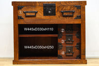 欅杢目が美しい堅牢な造りの風格溢れる越後帳場箪笥 BB3266