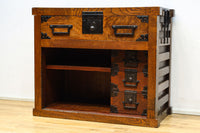 欅杢目が美しい堅牢な造りの風格溢れる越後帳場箪笥 BB3266