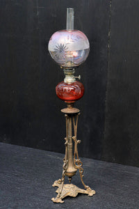 色ガラスが素敵な高脚デザインのオイルランプ DC4138
