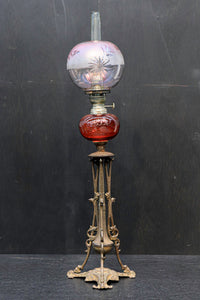 色ガラスが素敵な高脚デザインのオイルランプ DC4138