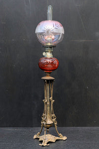 色ガラスが素敵な高脚デザインのオイルランプ DC4138