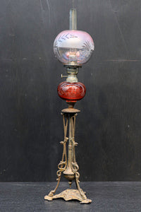 色ガラスが素敵な高脚デザインのオイルランプ DC4138