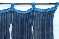 藍色のストライプ柄で涼し気な麻の暖簾 DC7769
