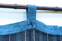 藍色のストライプ柄で涼し気な麻の暖簾 DC7769