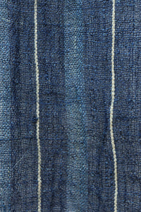 藍色のストライプ柄で涼し気な麻の暖簾 DC7769