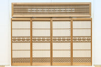 幾何学模様の格子が上品で趣きある欄間・書院セット EZ3169 在庫5枚1組