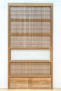幅927ミリ 帯びガラスが風情ある上質な木地色をした大阪格子戸 F8516 在庫4枚