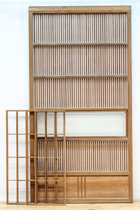 幅927ミリ 帯びガラスが風情ある上質な木地色をした大阪格子戸 F8516 在庫4枚