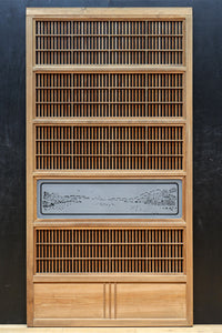 幅927ミリ 帯びガラスが風情ある上質な木地色をした大阪格子戸 F8516 在庫4枚