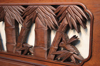 A beautiful and splendid bamboo and sparrow sculpture carpet