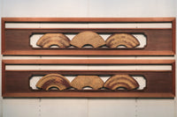 極上!! 四季折々の花木が描かれた扇形の板を並べた風流な欄間 E6085ab 在庫(a:1 b:0)枚