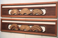 極上!! 四季折々の花木が描かれた扇形の板を並べた風流な欄間 E6085ab 在庫(a:1 b:0)枚