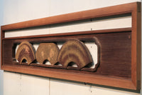 極上!! 四季折々の花木が描かれた扇形の板を並べた風流な欄間 E6085ab 在庫(a:1 b:0)枚