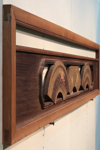 極上!! 四季折々の花木が描かれた扇形の板を並べた風流な欄間 E6085ab 在庫(a:1 b:0)枚