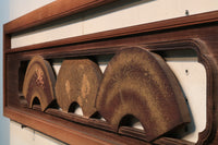 極上!! 四季折々の花木が描かれた扇形の板を並べた風流な欄間 E6085ab 在庫(a:1 b:0)枚