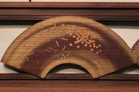 極上!! 四季折々の花木が描かれた扇形の板を並べた風流な欄間 E6085ab 在庫(a:1 b:0)枚