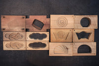 練り物の図案が個性的で味がある蓋付きの菓子型 DB7062abcdef 在庫(a:1 b:1 c:1 d:1 e:1 f:1)個