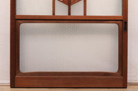 Width 667 mm, height 1362 mm Total chestnut! ! Glass door F6069 4 pieces set with japanese glass and wooden leaf watermark arrow feather band pattern