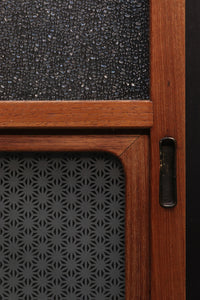 Width 667 mm, height 1362 mm Total chestnut! ! Glass door F6069 4 pieces set with japanese glass and wooden leaf watermark arrow feather band pattern