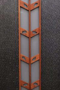 Width 667 mm, height 1362 mm Total chestnut! ! Glass door F6069 4 pieces set with japanese glass and wooden leaf watermark arrow feather band pattern