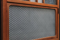 Width 667 mm, height 1362 mm Total chestnut! ! Glass door F6069 4 pieces set with japanese glass and wooden leaf watermark arrow feather band pattern