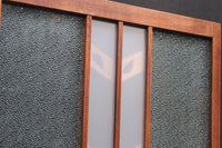 Width 667 mm, height 1362 mm Total chestnut! ! Glass door F6069 4 pieces set with japanese glass and wooden leaf watermark arrow feather band pattern