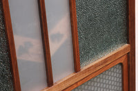 Width 667 mm, height 1362 mm Total chestnut! ! Glass door F6069 4 pieces set with japanese glass and wooden leaf watermark arrow feather band pattern