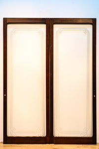 Width 570mm Height 1527mm Simple pattern retro taste medium-sized all-glass door F6539 Stock 1 piece