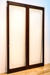 Width 570mm Height 1527mm Simple pattern retro taste medium-sized all-glass door F6539 Stock 1 piece