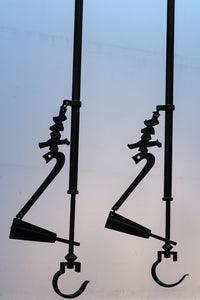 寿の文字が入った縁起の良い鉄製の自在鉤 DB7646 在庫1個