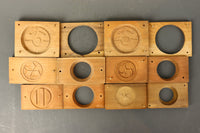 雅な和柄の紋様で格調溢れる蓋付きの菓子型 DB7445a-f 在庫(a:1 b:0 c:1 d:1 e:1 f:1)個