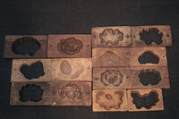 様々な花木と葉模様の上品な蓋付き菓子型 DB5882a-g 在庫(a:1 b:1 c:1 d:1 e:1 f:1 g:1)個