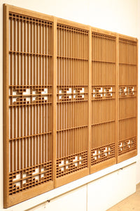 すっきり格子と香図模様で上品な書院 E8371 在庫4枚