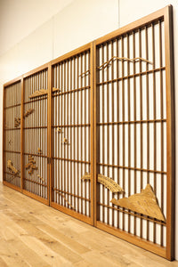 大型サイズ!!心地よい風景を描いた書院セット E8438 在庫4枚1組