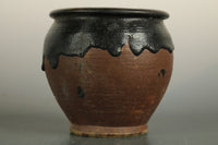 釉薬の色味や味わいが見事な小型の壺 DB4150