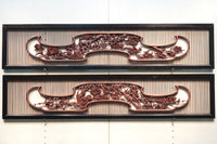 Rare! Carved wooden panel above paper sliding door E6798ab stock (a: where I spread beautiful Hanaki all over in a modern silhouette 0 b: 1)枚