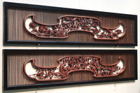 Rare! Carved wooden panel above paper sliding door E6798ab stock (a: where I spread beautiful Hanaki all over in a modern silhouette 0 b: 1)枚