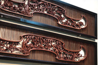 Rare! Carved wooden panel above paper sliding door E6798ab stock (a: where I spread beautiful Hanaki all over in a modern silhouette 0 b: 1)枚