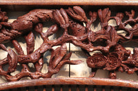 Rare! Carved wooden panel above paper sliding door E6798ab stock (a: where I spread beautiful Hanaki all over in a modern silhouette 0 b: 1)枚