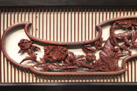 Rare! Carved wooden panel above paper sliding door E6798ab stock (a: where I spread beautiful Hanaki all over in a modern silhouette 0 b: 1)枚