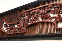 Rare! Carved wooden panel above paper sliding door E6798ab stock (a: where I spread beautiful Hanaki all over in a modern silhouette 0 b: 1)枚