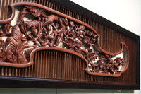 Rare! Carved wooden panel above paper sliding door E6798ab stock (a: where I spread beautiful Hanaki all over in a modern silhouette 0 b: 1)枚