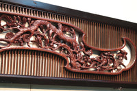 Rare! Carved wooden panel above paper sliding door E6798ab stock (a: where I spread beautiful Hanaki all over in a modern silhouette 0 b: 1)枚