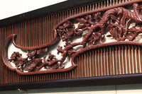 Rare! Carved wooden panel above paper sliding door E6798ab stock (a: where I spread beautiful Hanaki all over in a modern silhouette 0 b: 1)枚