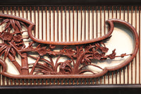 Rare! Carved wooden panel above paper sliding door E6798ab stock (a: where I spread beautiful Hanaki all over in a modern silhouette 0 b: 1)枚