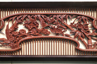 Rare! Carved wooden panel above paper sliding door E6798ab stock (a: where I spread beautiful Hanaki all over in a modern silhouette 0 b: 1)枚