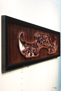 Rare! Carved wooden panel above paper sliding door E6798ab stock (a: where I spread beautiful Hanaki all over in a modern silhouette 0 b: 1)枚