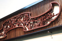 Rare! Carved wooden panel above paper sliding door E6798ab stock (a: where I spread beautiful Hanaki all over in a modern silhouette 0 b: 1)枚